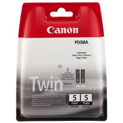 Canon Pixma PGI-5 Bk Ink Cartridge, Black Twin Pack, 0628B030